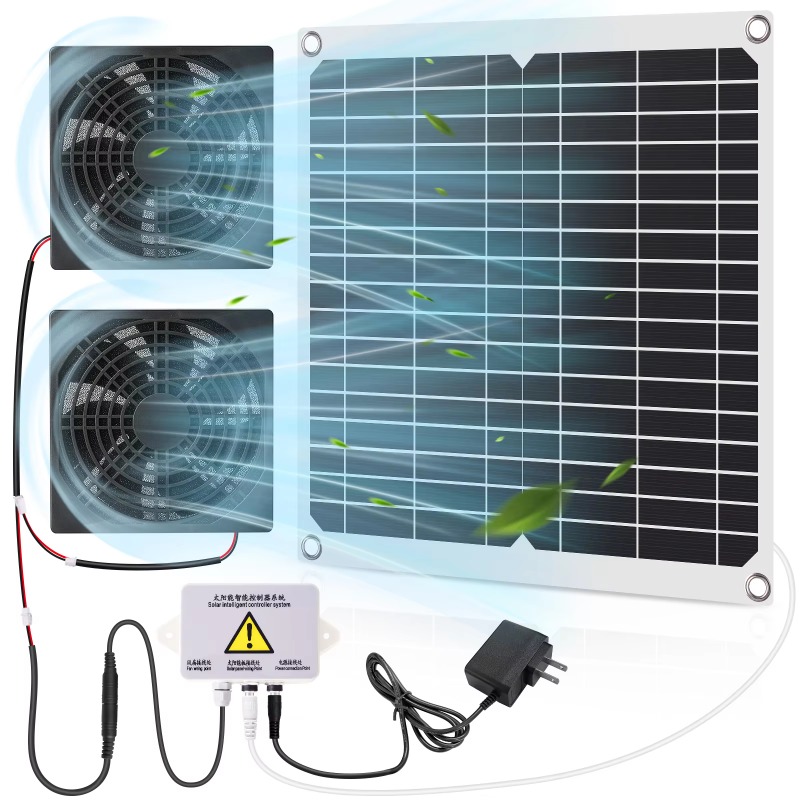 Farming System & Sustainable Agriculture - Waterproof Solar Panel Ventilation Fans Greenhouse