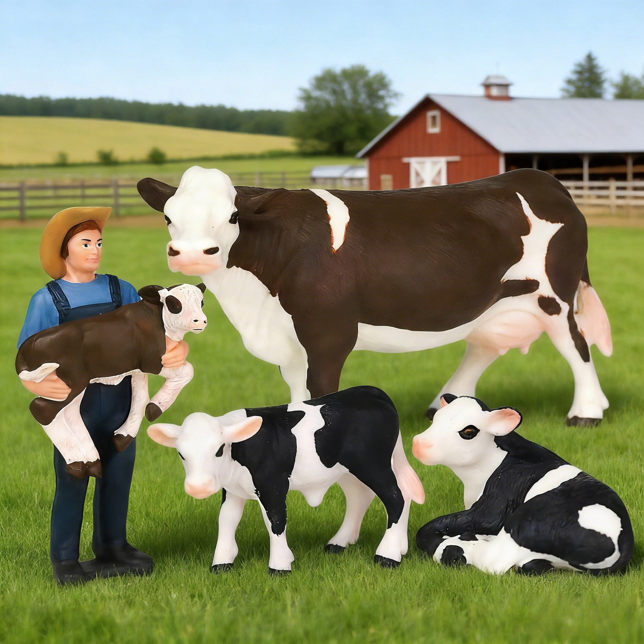 Farm Farmer And Cow Model Set  - огляд і ціна Farming Agriculture Stocks